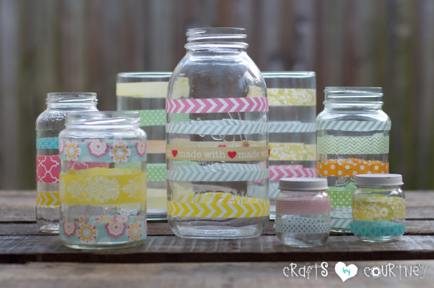 washi tape mason jars