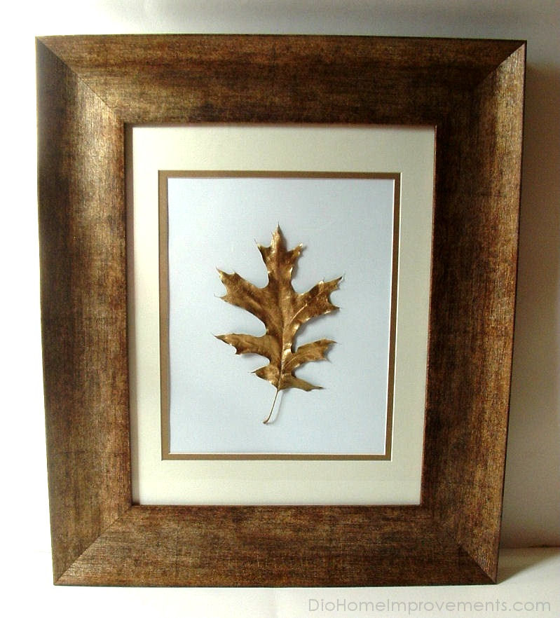 DIY_gold_painted_leaf_in_gold_frame